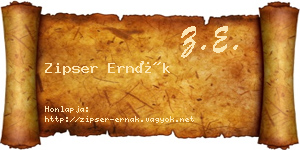 Zipser Ernák névjegykártya